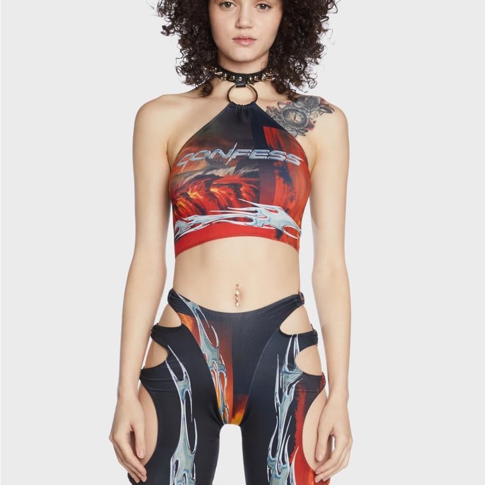 Confess Graphic Halter Top